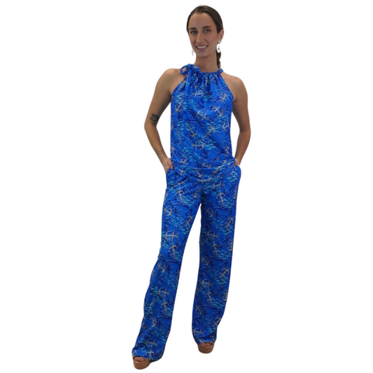 Clara Classic Pant, Coral Paradise Pattern - Patti Biggs Zoomed